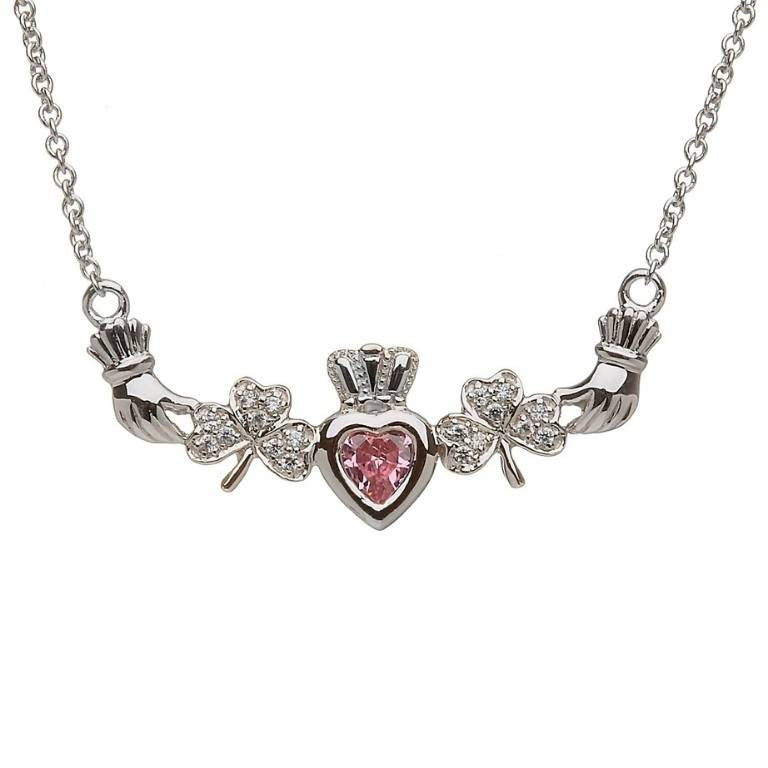 1 Stone Shamrock Mother's Pendant | Celtic Birthstone Pendant - MP1S