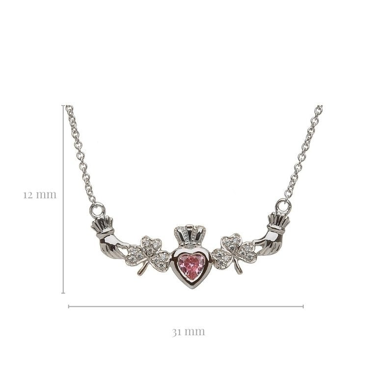 1 Stone Shamrock Mother's Pendant | Celtic Birthstone Pendant - MP1S