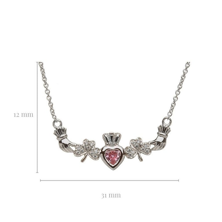 1 Stone Shamrock Mother's Pendant | Celtic Birthstone Pendant - MP1S