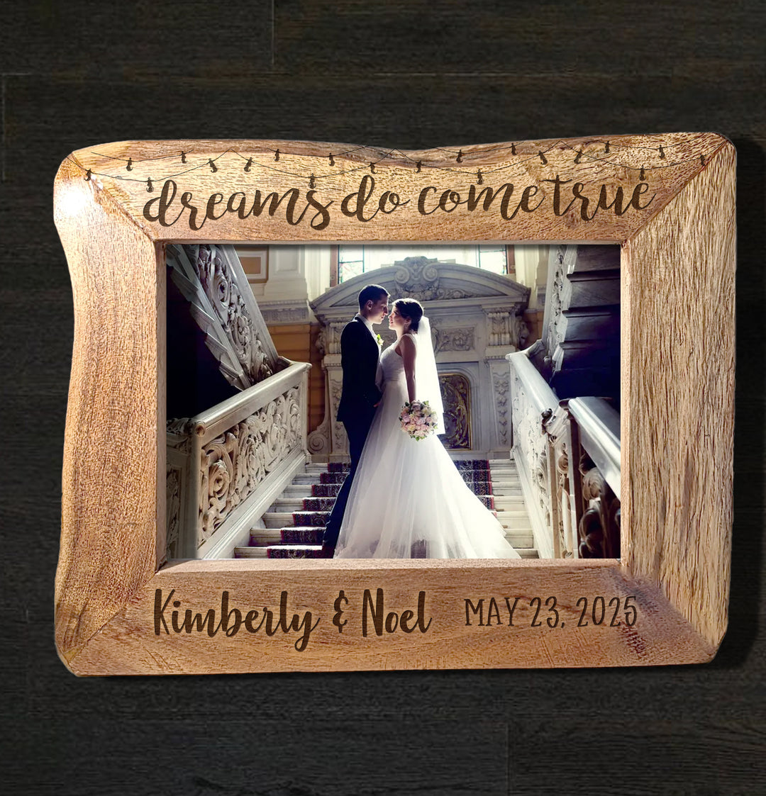 Personalized Natural Edge Wooden 4x6 Photo Frame - 15674