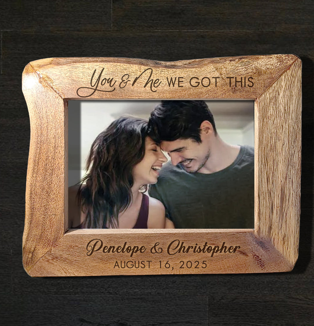 Personalized Natural Edge Wooden 4x6 Photo Frame - 15674