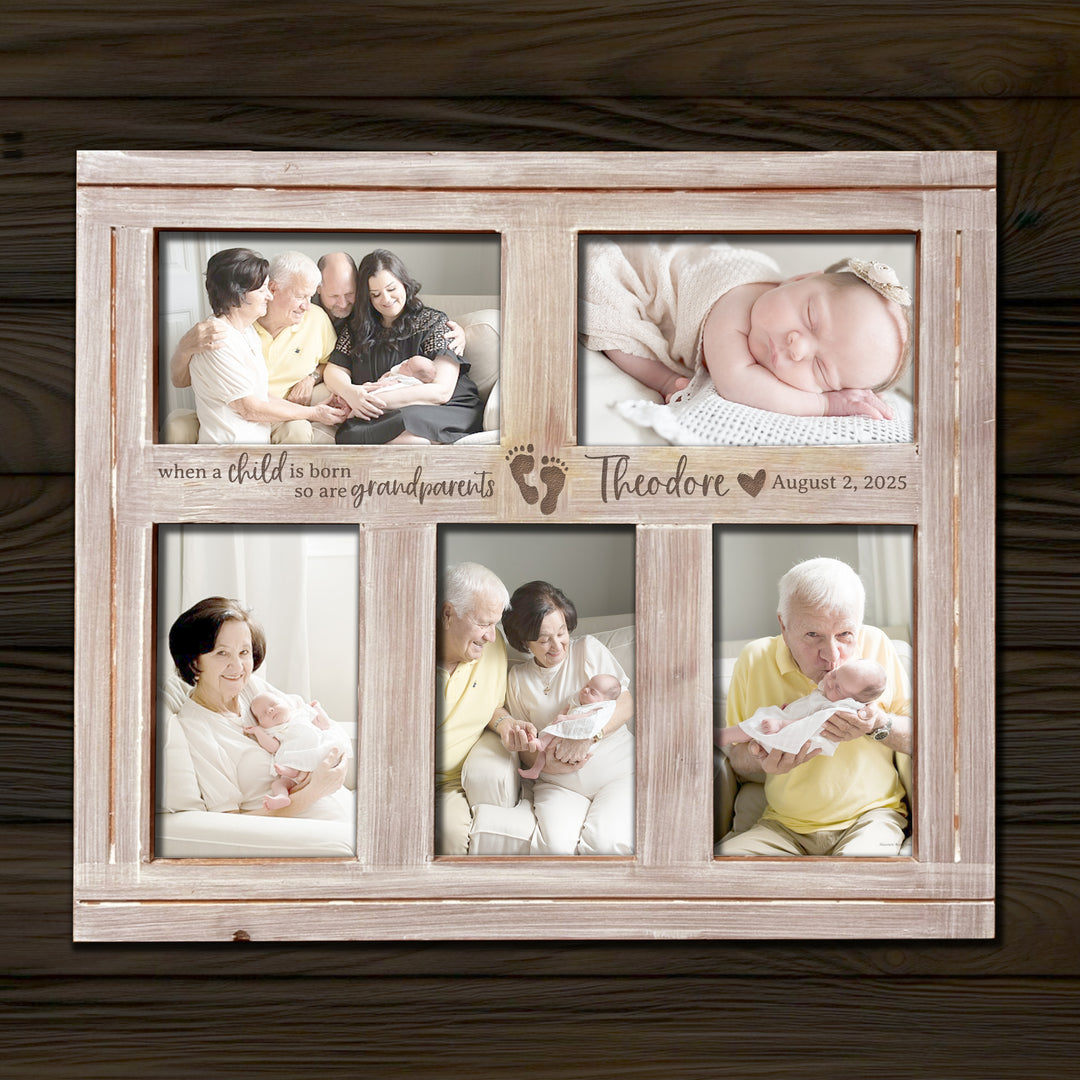 When A Child is Born, So Are Grandparents | Personalized 5 Hold Picture Frame - 23J0306