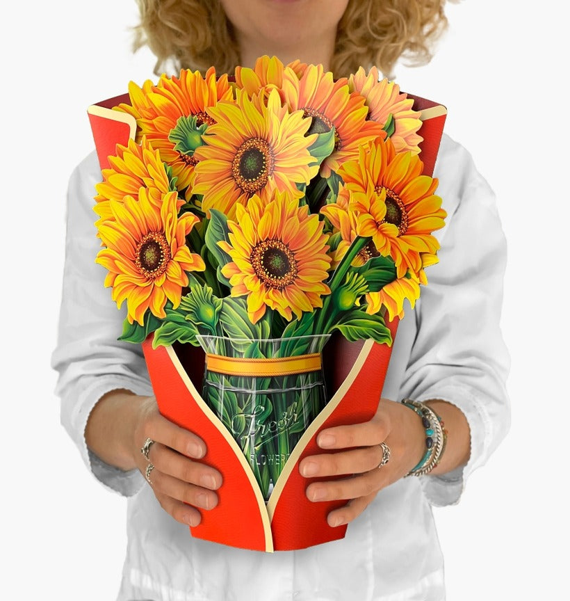 Sunflower | Fresh Cut Paper Pop Up Bouquet & Card - 3707