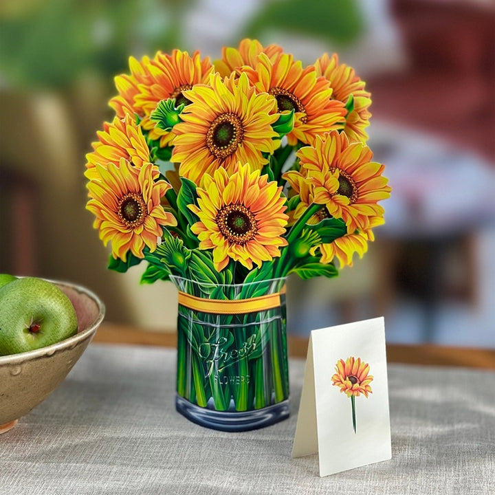 Sunflower | Fresh Cut Paper Pop Up Bouquet & Card - 3707
