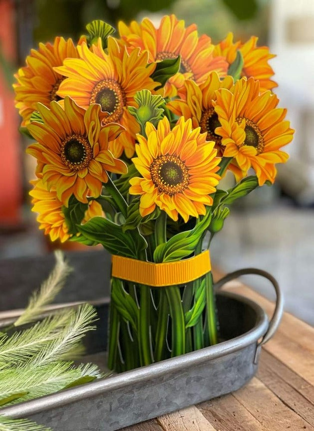 Sunflower | Fresh Cut Paper Pop Up Bouquet & Card - 3707
