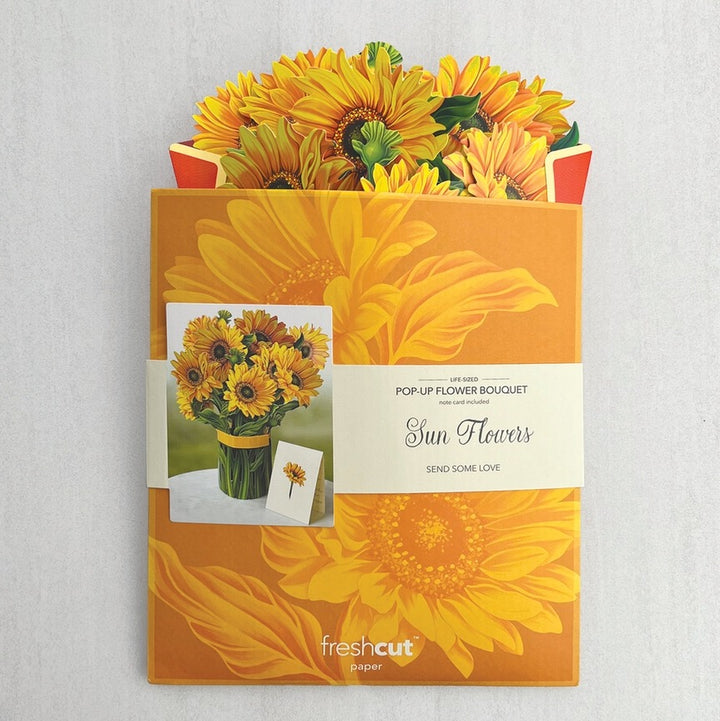 Sunflower | Fresh Cut Paper Pop Up Bouquet & Card - 3707
