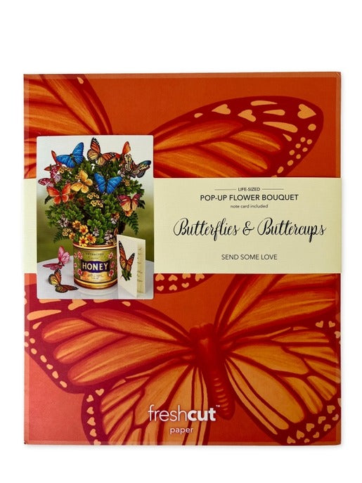 Butterflies & Buttercups | Fresh Cut Paper Pop Up Bouquet & Card - 3720