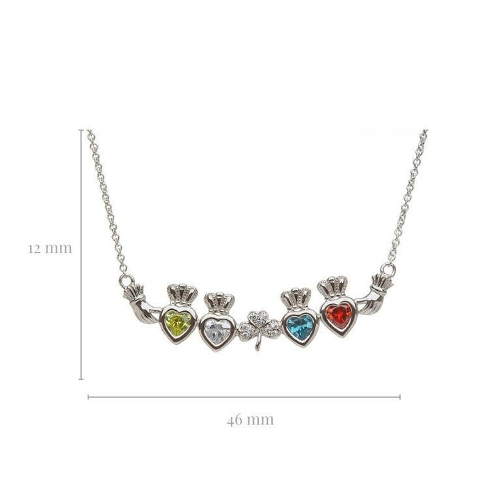 4 Stone Shamrock Mother's Pendant | Celtic Birthstone Pendant - MP4S