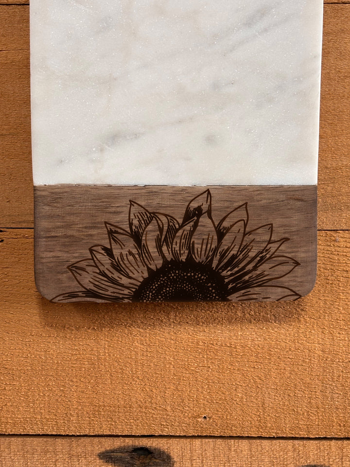 Horse Shoes | Personalized Mango Wood & Marble Cutting Board - 47500155