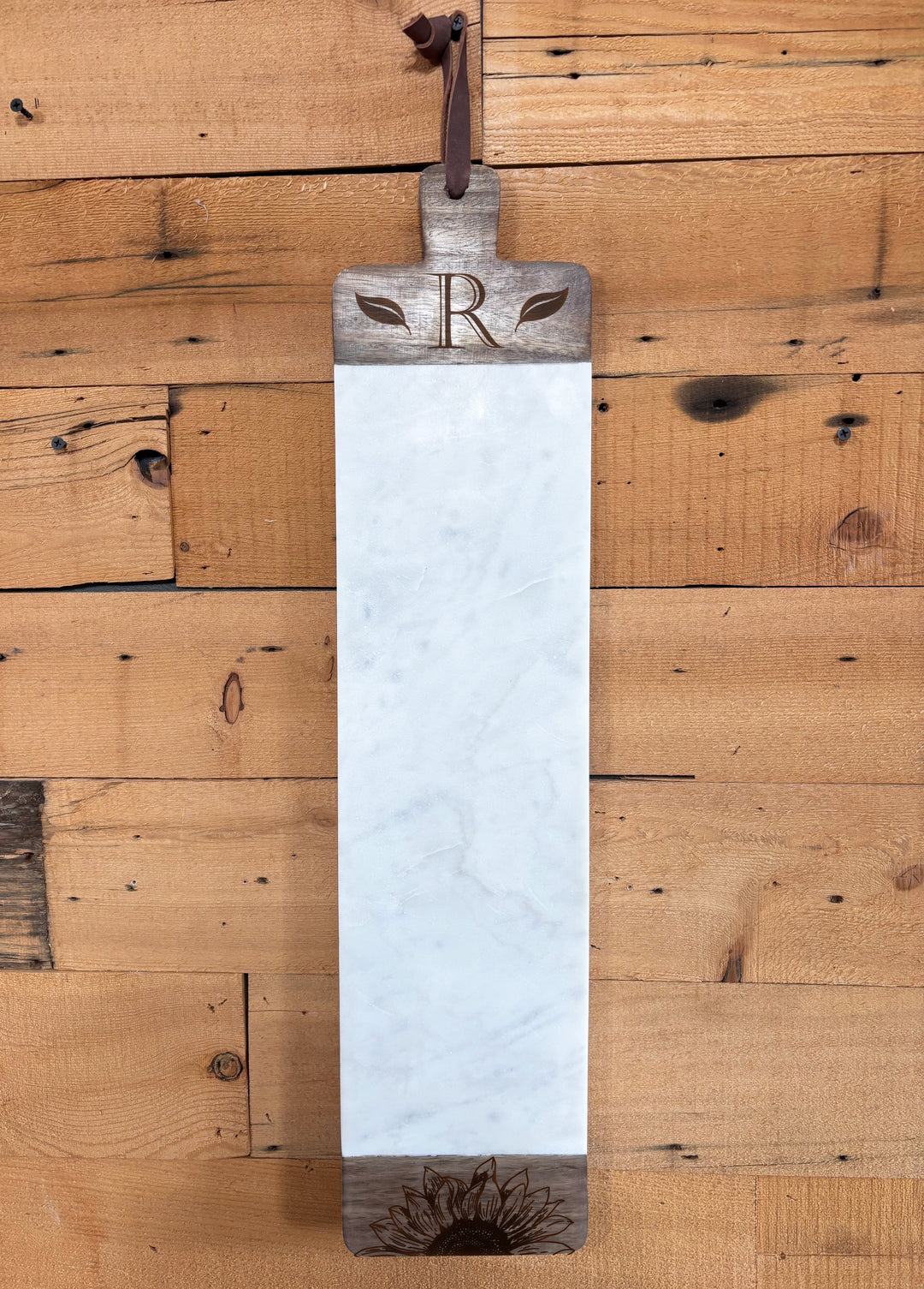 Horse Shoes | Personalized Mango Wood & Marble Cutting Board - 47500155