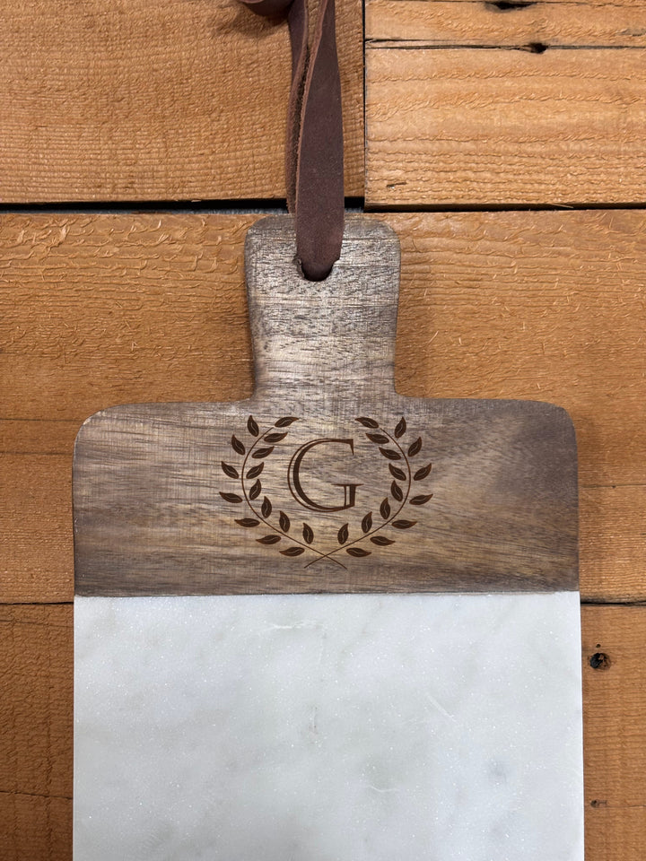 Horse Shoes | Personalized Mango Wood & Marble Cutting Board - 47500155