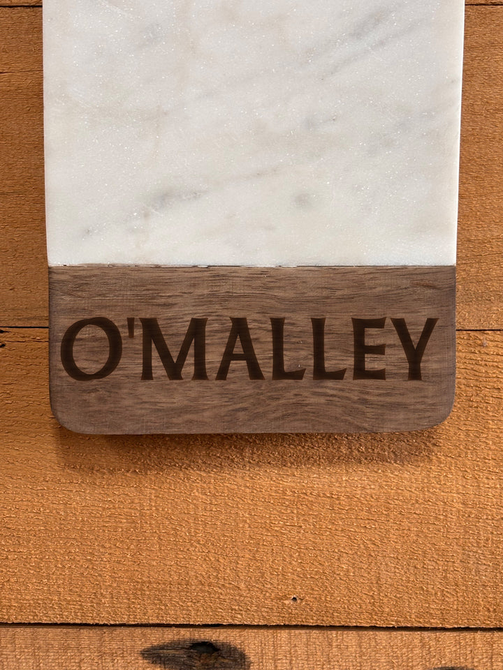 Horse Shoes | Personalized Mango Wood & Marble Cutting Board - 47500155