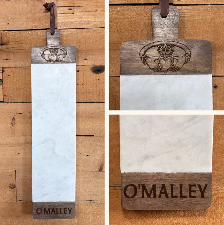 Horse Shoes | Personalized Mango Wood & Marble Cutting Board - 47500155