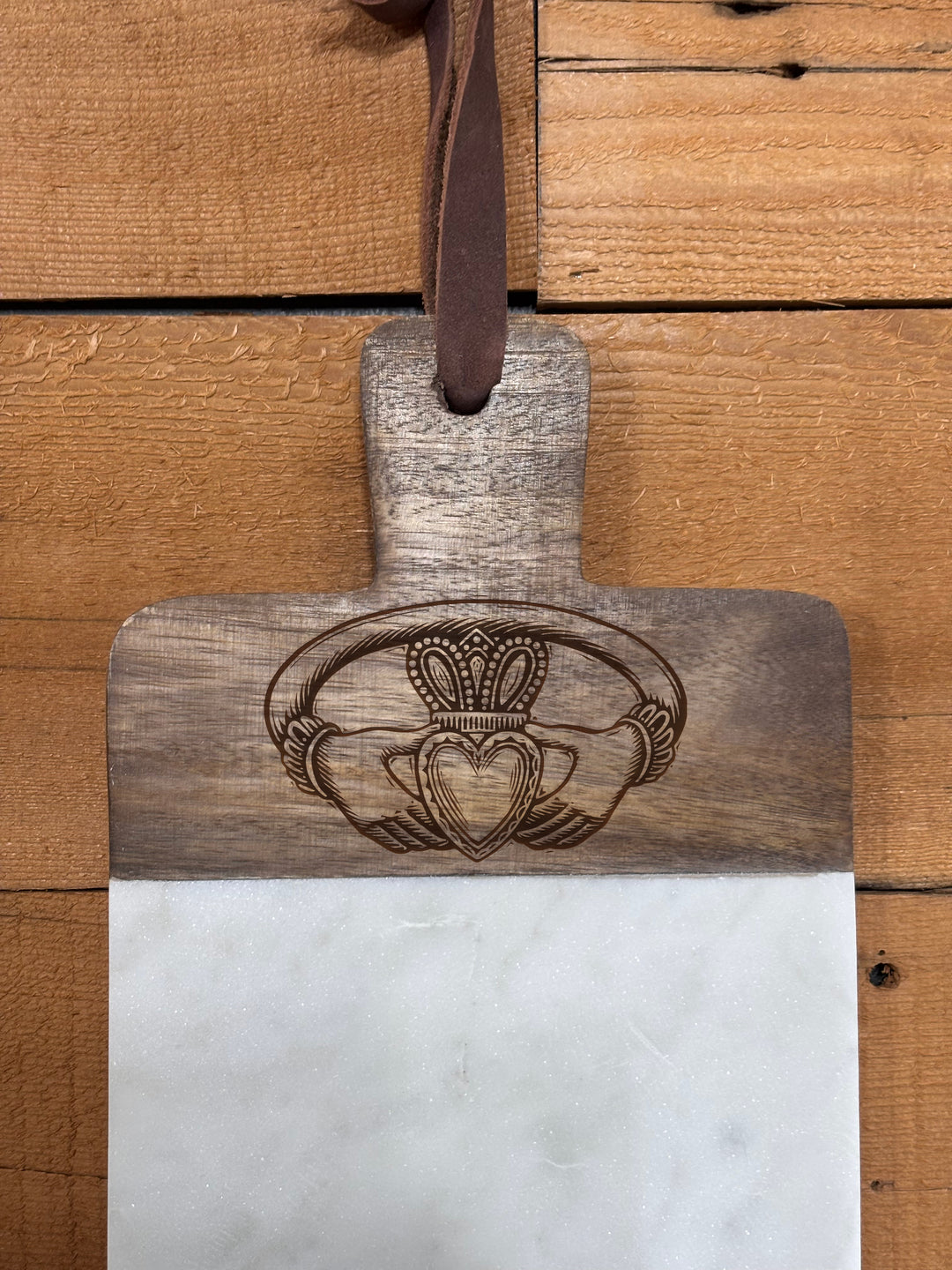 Horse Shoes | Personalized Mango Wood & Marble Cutting Board - 47500155