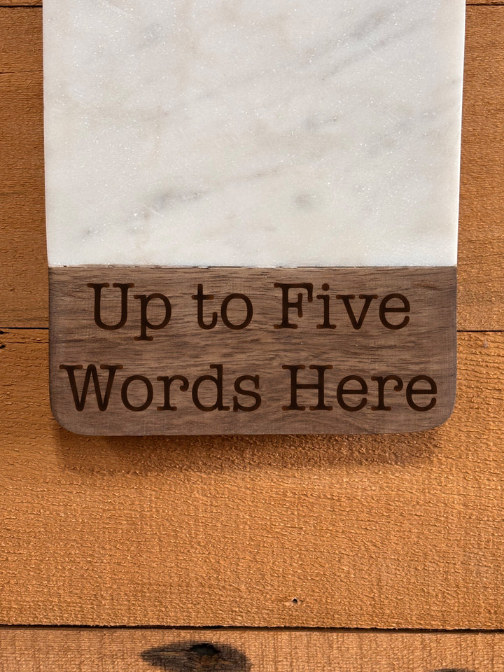 Horse Shoes | Personalized Mango Wood & Marble Cutting Board - 47500155