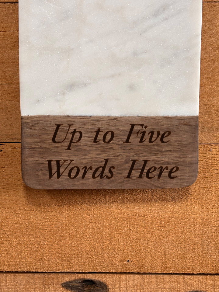 Horse Shoes | Personalized Mango Wood & Marble Cutting Board - 47500155