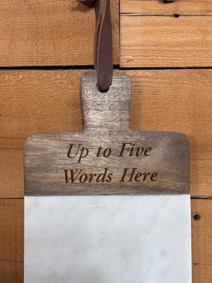 Horse Shoes | Personalized Mango Wood & Marble Cutting Board - 47500155