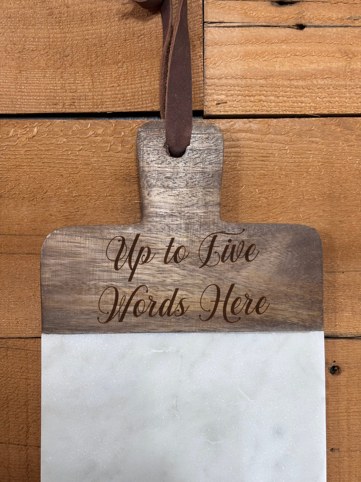 Horse Shoes | Personalized Mango Wood & Marble Cutting Board - 47500155