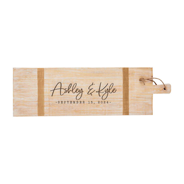 Decorative Script | Last Name & Est. Year Portrait Personalized Wood Cutting Board  - 47500246R **Warwick Pick-Up Only**