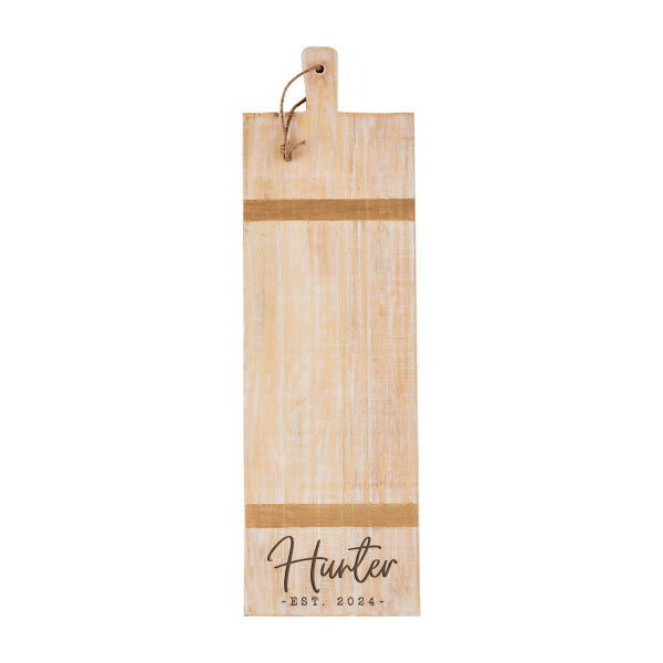 Decorative Script | Last Name & Est. Year Portrait Personalized Wood Cutting Board  - 47500246R **Warwick Pick-Up Only**