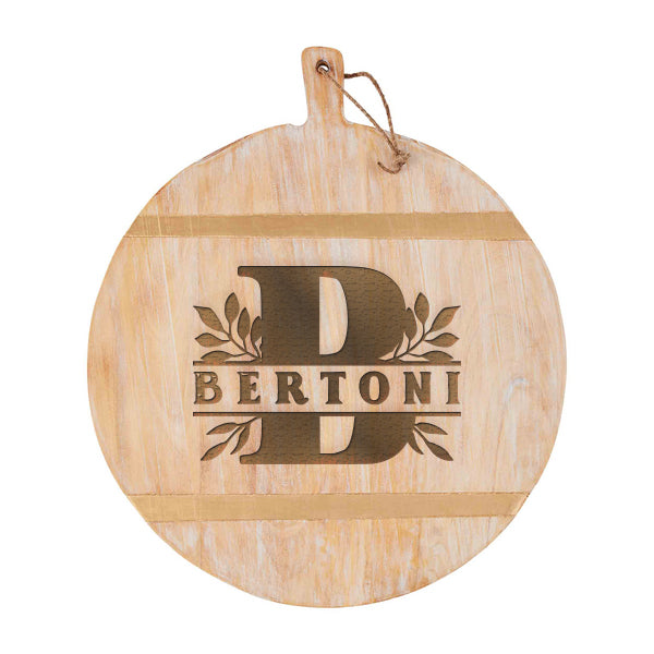 Botanical Monogram | Personalized Wood Cutting Board  - 47500246C **Warwick Pick-Up Only**