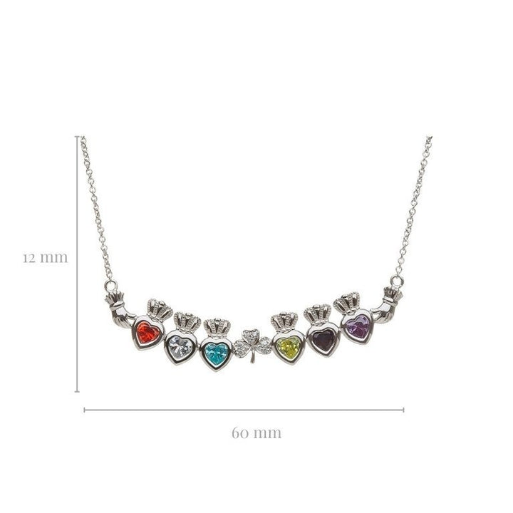 6 Stone Shamrock Mother's Pendant | Celtic Birthstone Pendant - MP6S