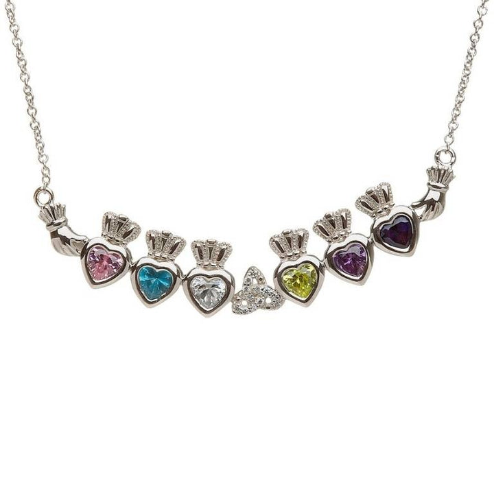 6 Stone Trinity Mother's Pendant | Celtic Birthstone Pendant - MP6T