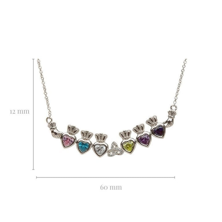 6 Stone Trinity Mother's Pendant | Celtic Birthstone Pendant - MP6T