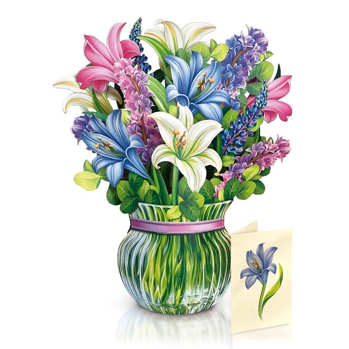 Lilies & Lupines | Fresh Cut Paper Pop Up Bouquet & Card - 3731