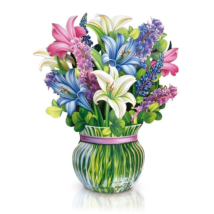 Lilies & Lupines | Fresh Cut Paper Pop Up Bouquet & Card - 3731