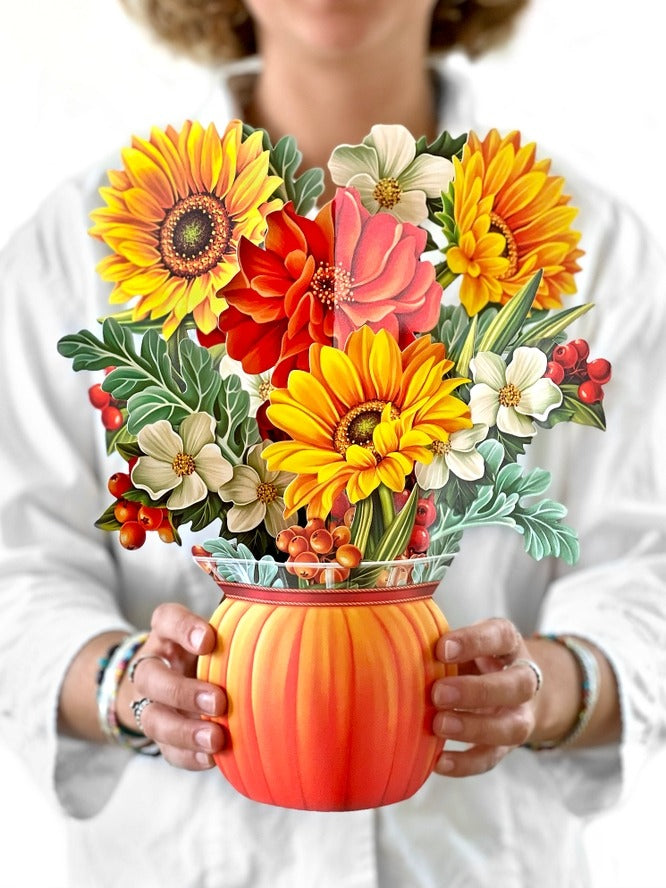 Pumpkin Harvest | Fresh Cut Paper Pop Up Bouquet & Card - 3717