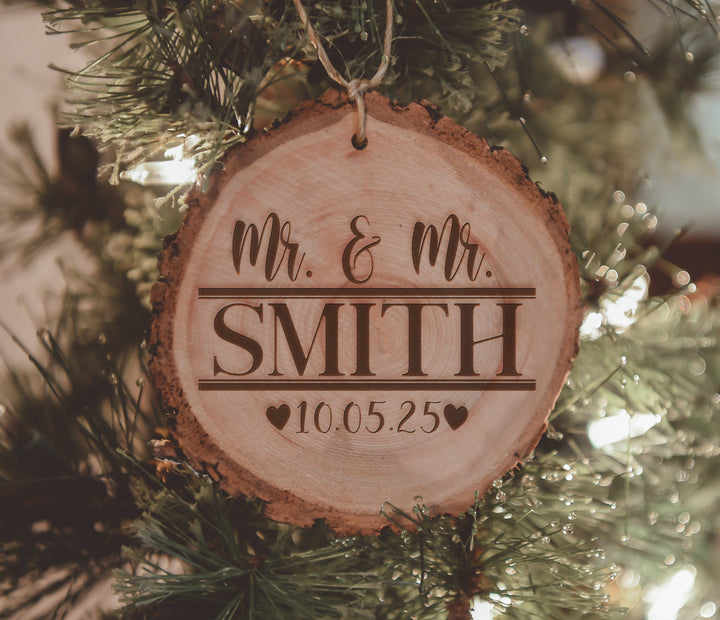 Personalized Mr. & Mrs. Wood Ornament