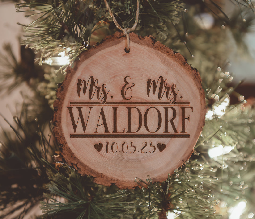 Personalized Mr. & Mrs. Wood Ornament