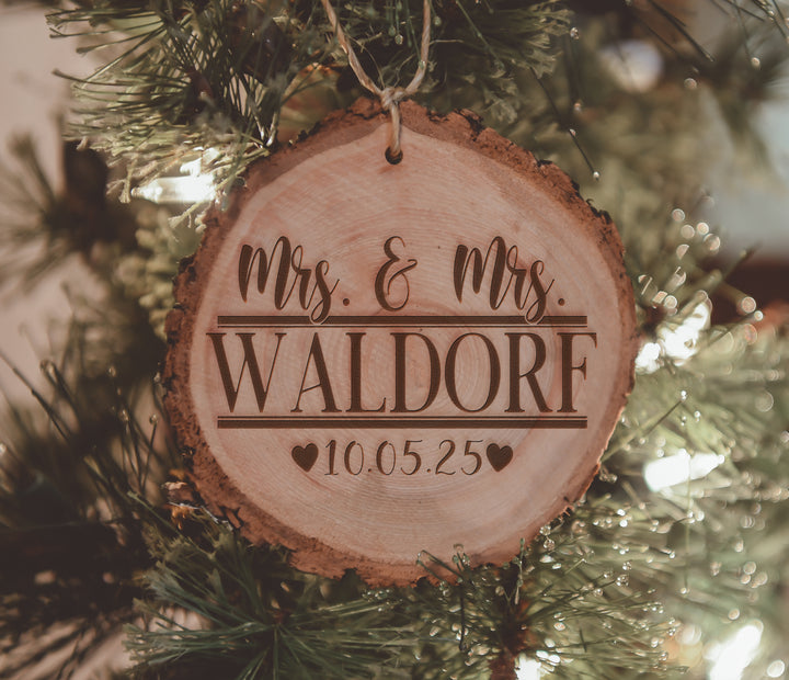 Personalized Mr. & Mrs. Wood Ornament
