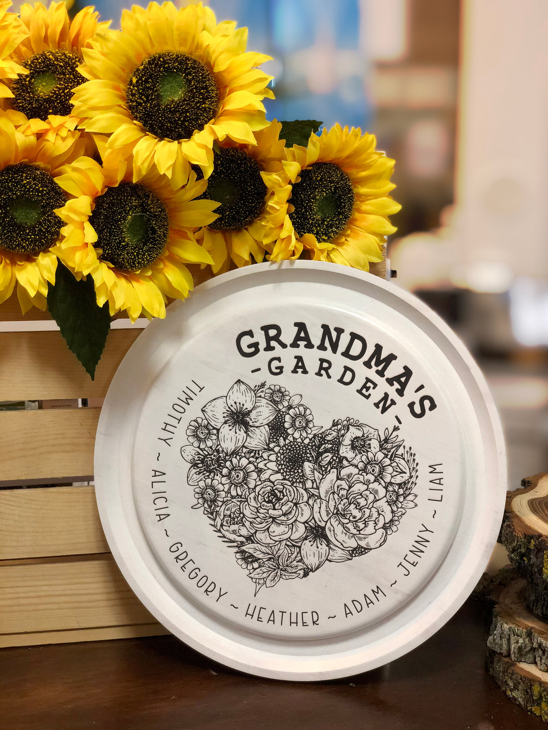 Grandma's Garden | Personalized White Wooden Plaque - ZCTP0007
