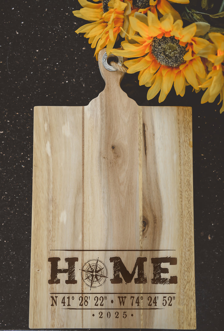 Personalized Engraved Acacia Cutting Board **Multiple Template Designs** - ZNHC0067