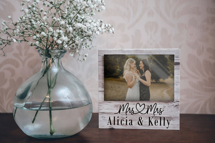 Mrs. & Mrs. | Personalized Table Top Picture Frame - ZPHF0176