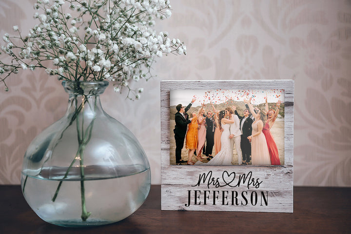 Mrs. & Mrs. | Personalized Table Top Picture Frame - ZPHF0176