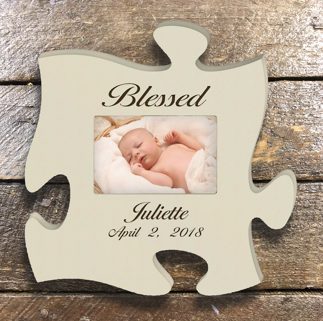 Personalized Cream/Ivory Puzzle Frame **Multiple Template Designs** - ZPUF0018