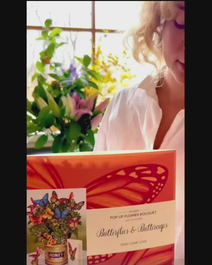 Butterflies & Buttercups | Fresh Cut Paper Pop Up Bouquet & Card - 3720
