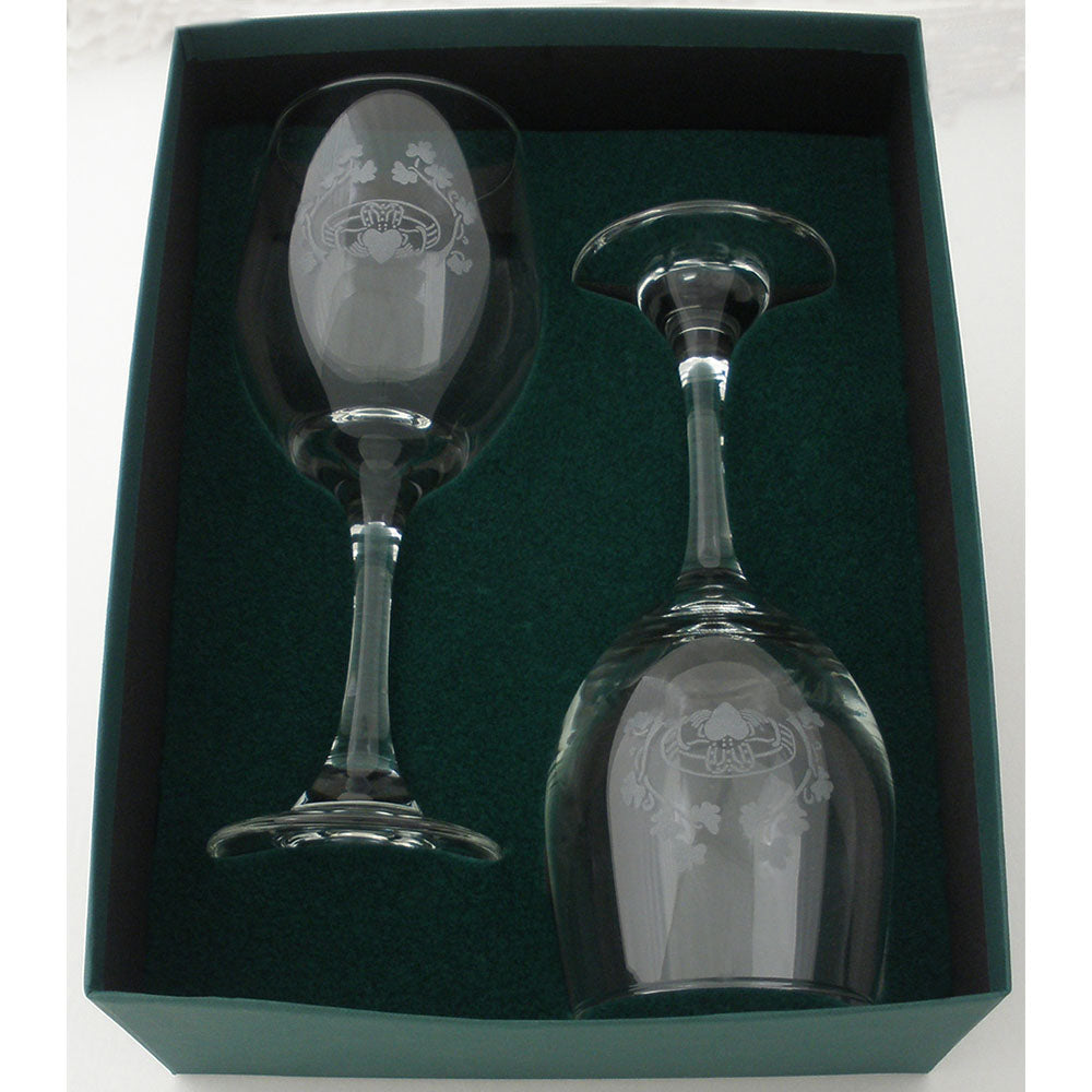 14 Oz. Etched Claddagh Goblets - 0631