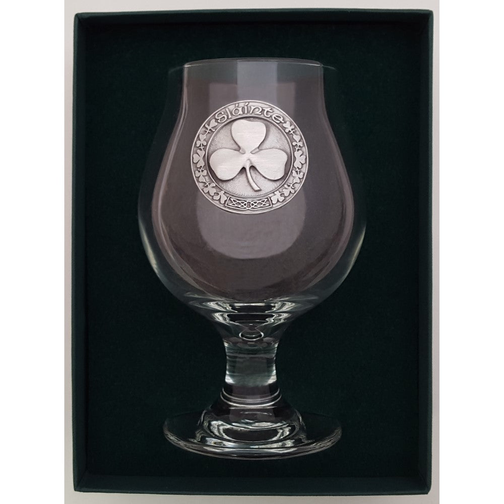 Pewter Shamrock Belgian Beer Glass - 1805 GW