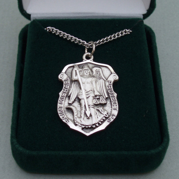 Sterling Patron Saint of Police Officers Necklace - 4413