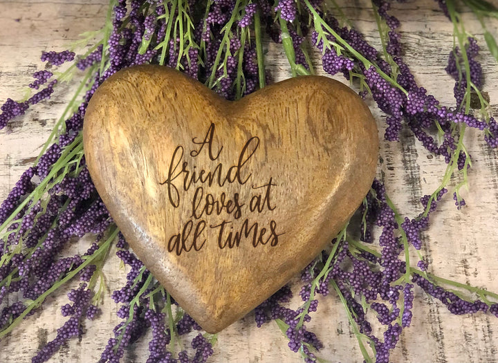 Solid Wood Hearts-Personalized Keepsake Memento - Custom Text-Laser Engraved **Multiple Template Designs** - DA8819