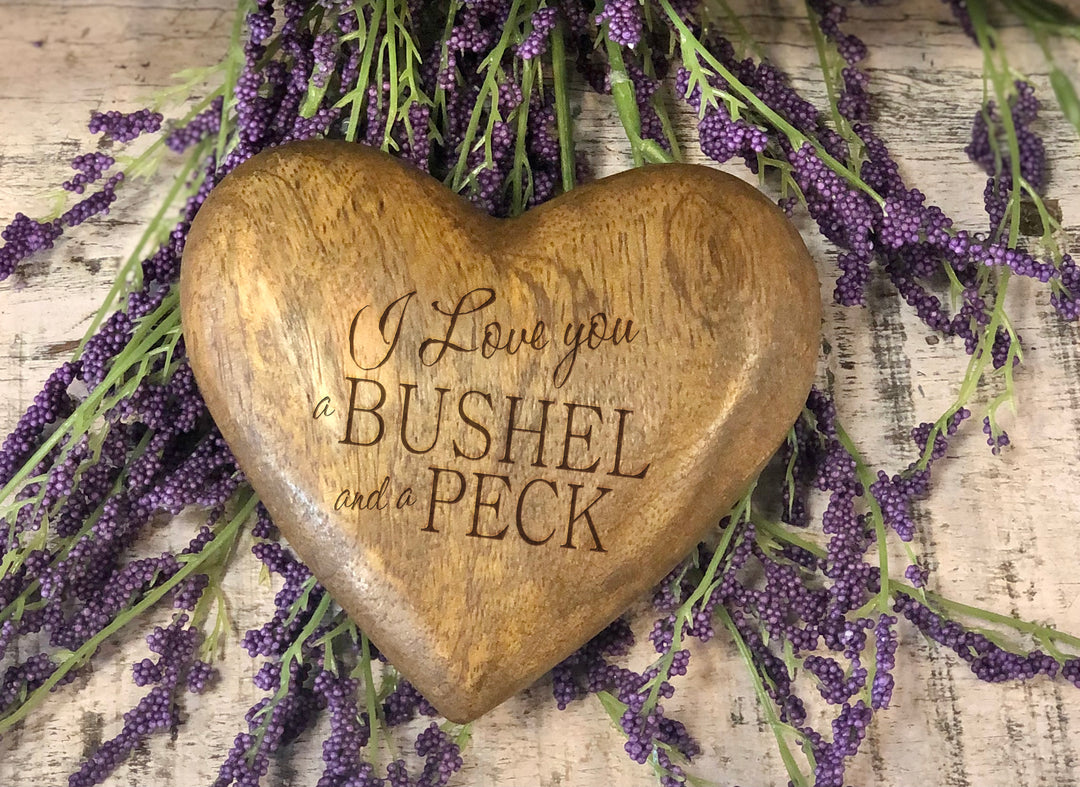 Solid Wood Hearts-Personalized Keepsake Memento - Custom Text-Laser Engraved **Multiple Template Designs** - DA8819