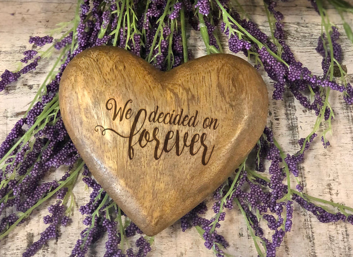 Solid Wood Hearts-Personalized Keepsake Memento - Custom Text-Laser Engraved **Multiple Template Designs** - DA8819