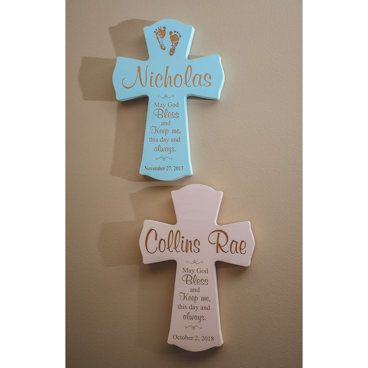 Personalized Footprint Baptism Cross - ZALC43
