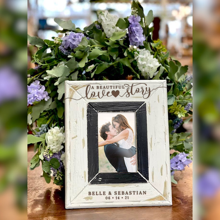 White and Black 4x6 Wood Picture Frame - 46900482