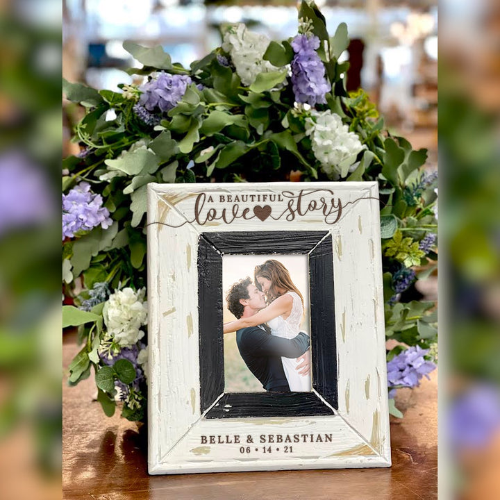 White and Black 4x6 Wood Picture Frame - 46900482