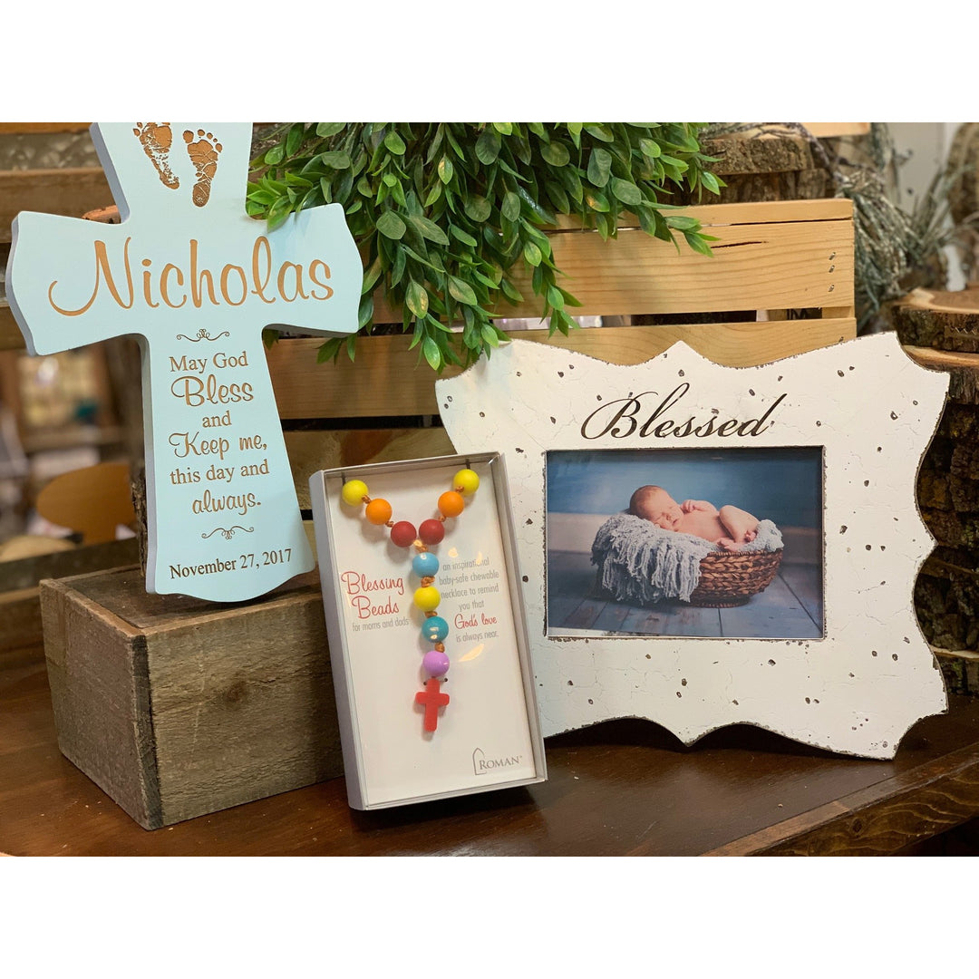 Personalized Footprint Baptism Cross - ZALC43